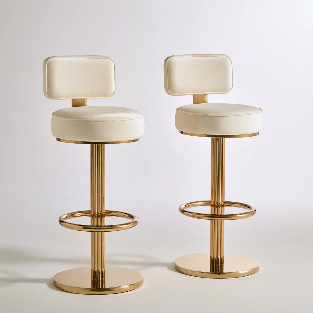 Set di sgabelli da bar dalle linee essenziali, colore grigio