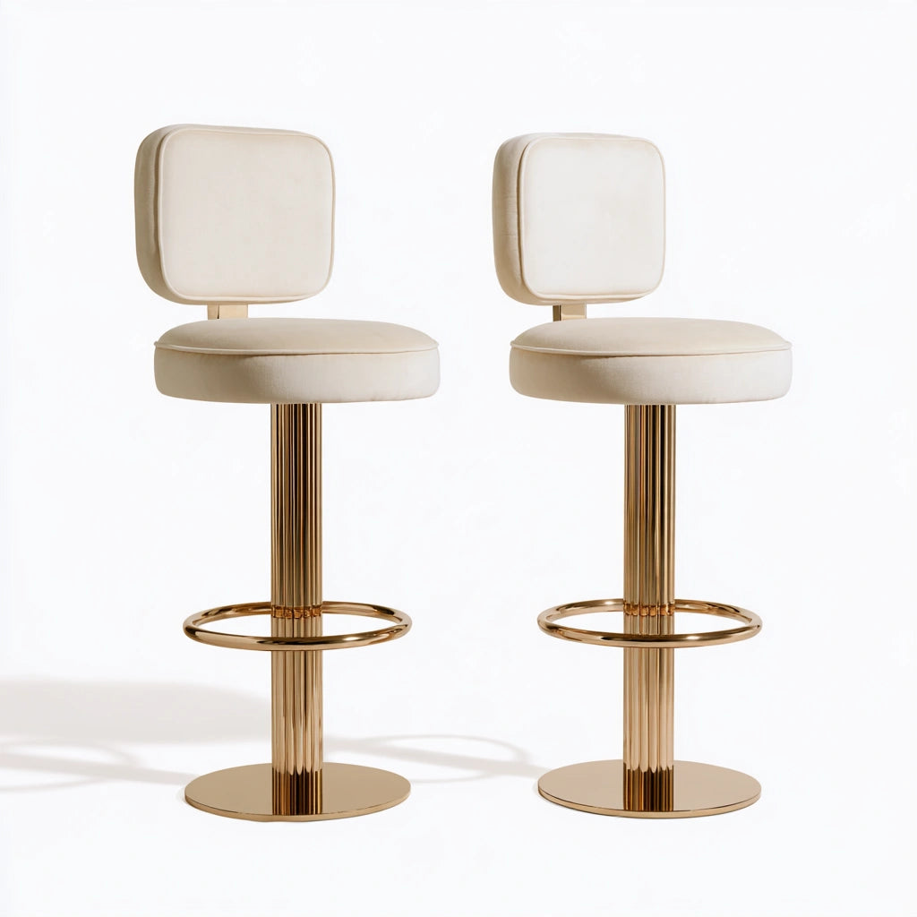 Set di sgabelli da bar dalle linee essenziali, colore grigio