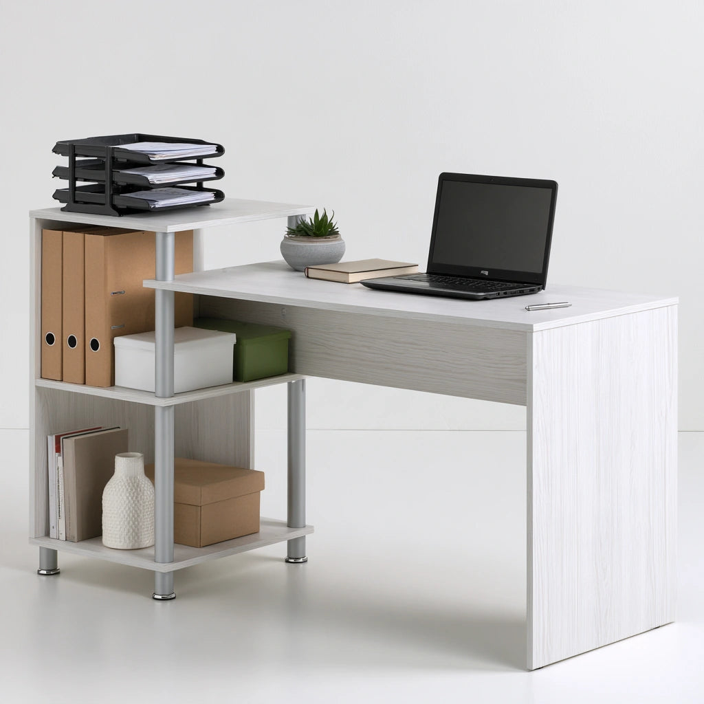 Scrivania moderna in legno, colore bianco